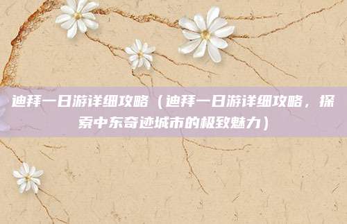 迪拜一日游详细攻略(迪拜一日游详细攻略,探索中东奇迹城市的极致魅力)