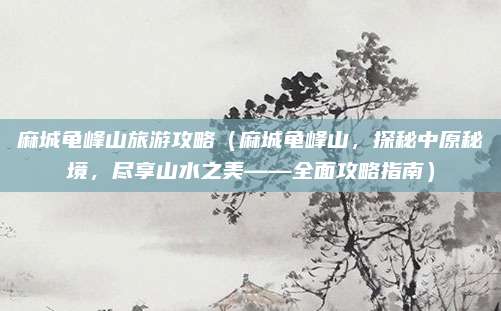 麻城龟峰山旅游攻略(麻城龟峰山,探秘中原秘境,尽享山水之美——全面攻略指南)