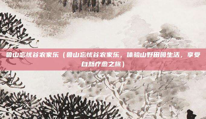 鲁山忘忧谷农家乐（鲁山忘忧谷农家乐，体验山野田园生活，享受自然疗愈之旅）
