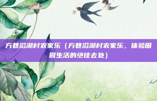 方巷沿湖村农家乐(方巷沿湖村农家乐,体验田园生活的绝佳去处)