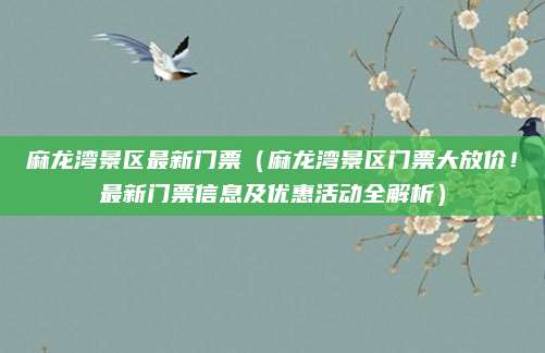 麻龙湾景区最新门票(麻龙湾景区门票大放价!最新门票信息及优惠活动全解析)