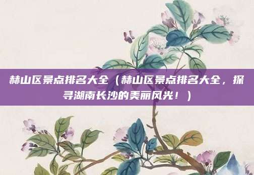 赫山区景点排名大全(赫山区景点排名大全,探寻湖南长沙的美丽风光!)
