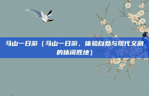 马山一日游(马山一日游,体验自然与现代交融的休闲胜地)