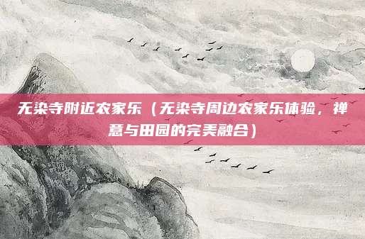 无染寺附近农家乐(无染寺周边农家乐体验,禅意与田园的完美融合)