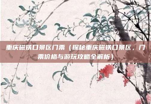 重庆磁铁口景区门票(探秘重庆磁铁口景区,门票价格与游玩攻略全解析)
