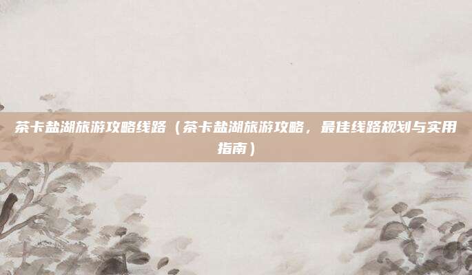 茶卡盐湖旅游攻略线路(茶卡盐湖旅游攻略,最佳线路规划与实用指南)