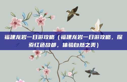 福建龙岩一日游攻略(福建龙岩一日游攻略,探索红色故都,体验自然之美)