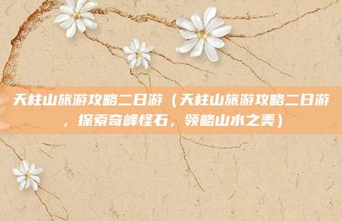 天柱山旅游攻略二日游(天柱山旅游攻略二日游,探索奇峰怪石,领略山水之美)