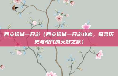 西安运城一日游（西安运城一日游攻略，探寻历史与现代的交融之旅）