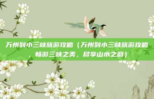万州到小三峡旅游攻略(万州到小三峡旅游攻略,畅游三峡之美,尽享山水之韵)