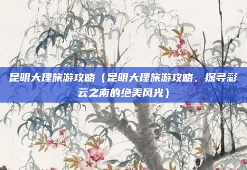昆明大理旅游攻略(昆明大理旅游攻略,探寻彩云之南的绝美风光)
