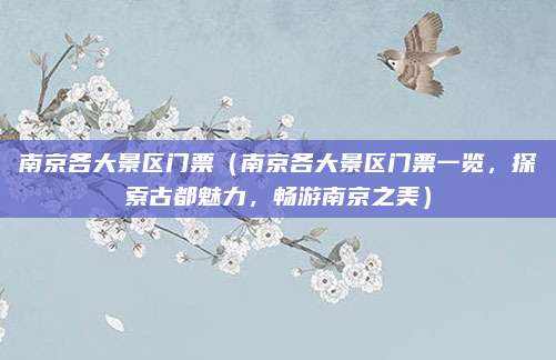 南京各大景区门票(南京各大景区门票一览,探索古都魅力,畅游南京之美)