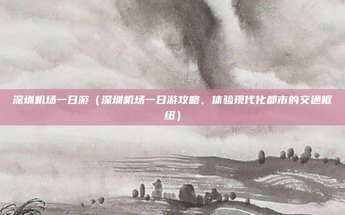 深圳机场一日游(深圳机场一日游攻略,体验现代化都市的交通枢纽)