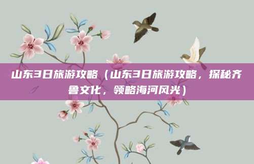 山东3日旅游攻略（山东3日旅游攻略，探秘齐鲁文化，领略海河风光）