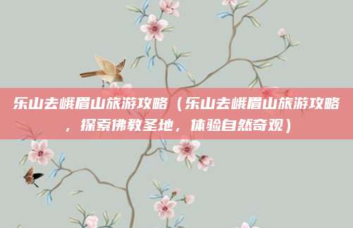 乐山去峨眉山旅游攻略(乐山去峨眉山旅游攻略,探索佛教圣地,体验自然奇观)