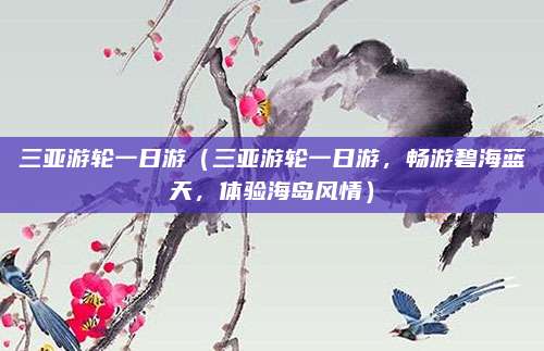 三亚游轮一日游(三亚游轮一日游,畅游碧海蓝天,体验海岛风情)