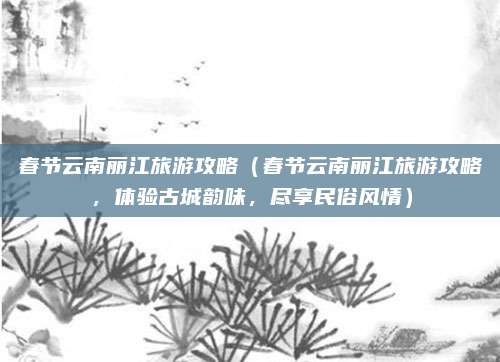 春节云南丽江旅游攻略(春节云南丽江旅游攻略,体验古城韵味,尽享民俗风情)