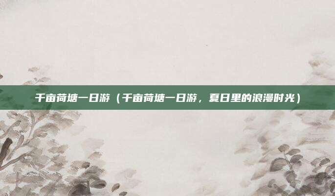 千亩荷塘一日游（千亩荷塘一日游，夏日里的浪漫时光）