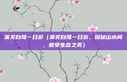 莱芜自驾一日游(莱芜自驾一日游,探秘山水间,感受生态之美)