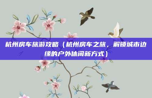 杭州房车旅游攻略(杭州房车之旅,解锁城市边缘的户外休闲新方式)