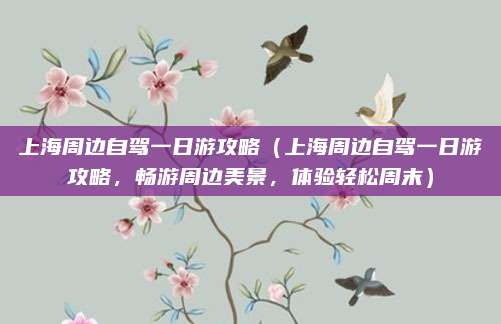 上海周边自驾一日游攻略(上海周边自驾一日游攻略,畅游周边美景,体验轻松周末)