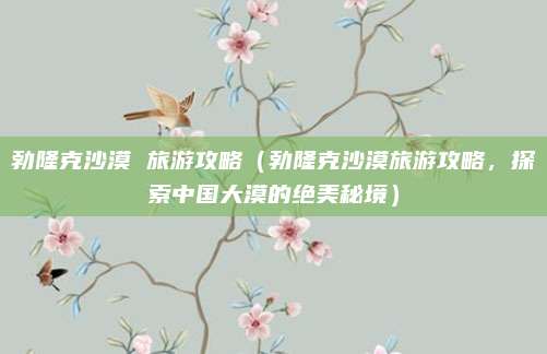 勃隆克沙漠 旅游攻略（勃隆克沙漠旅游攻略，探索中国大漠的绝美秘境）