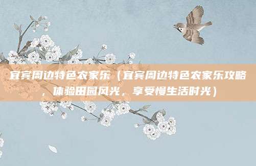 宜宾周边特色农家乐(宜宾周边特色农家乐攻略,体验田园风光,享受慢生活时光)