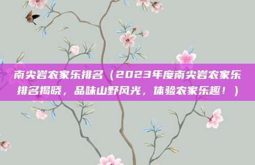 南尖岩农家乐排名(2023年度南尖岩农家乐排名揭晓,品味山野风光,体验农家乐趣!)