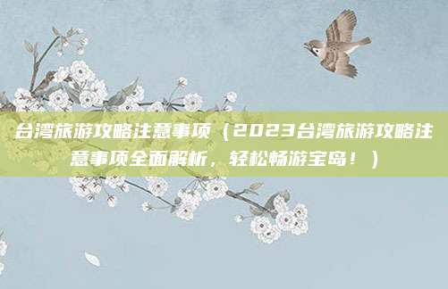 台湾旅游攻略注意事项(2023台湾旅游攻略注意事项全面解析,轻松畅游宝岛!)