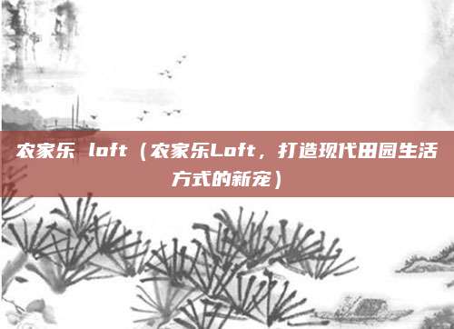 农家乐 loft(农家乐Loft,打造现代田园生活方式的新宠)