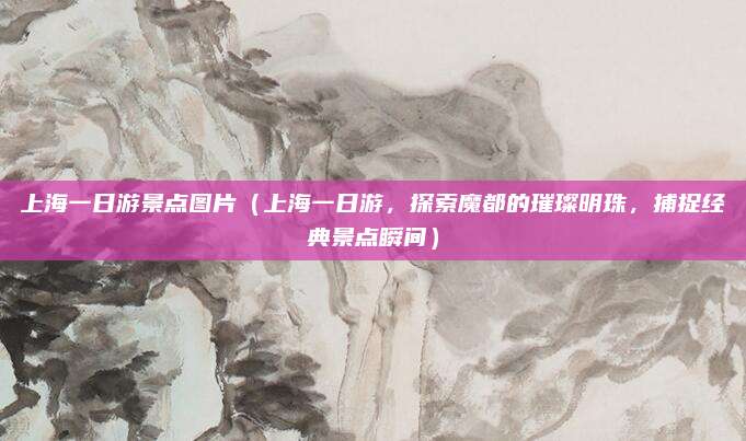 上海一日游景点图片(上海一日游,探索魔都的璀璨明珠,捕捉经典景点瞬间)