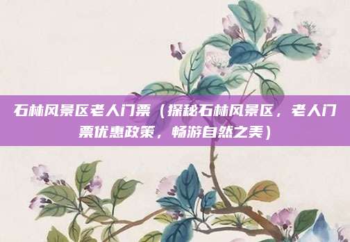 石林风景区老人门票(探秘石林风景区,老人门票优惠政策,畅游自然之美)
