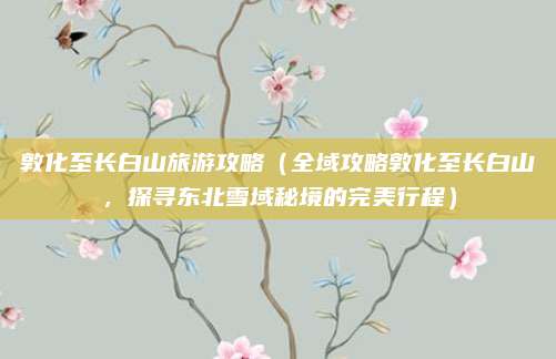 敦化至长白山旅游攻略(全域攻略敦化至长白山,探寻东北雪域秘境的完美行程)