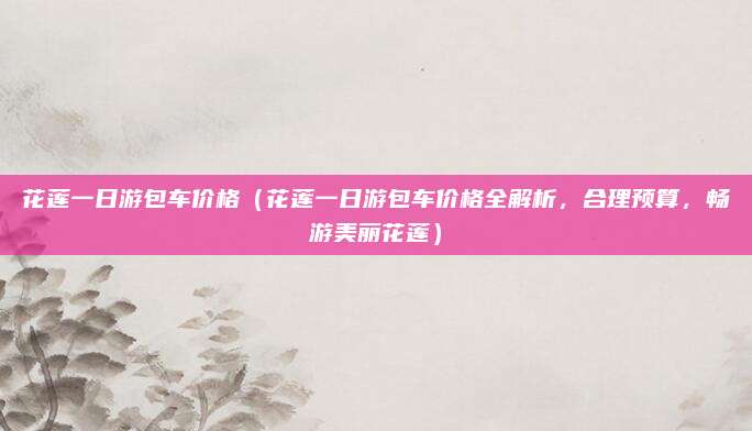 花莲一日游包车价格(花莲一日游包车价格全解析,合理预算,畅游美丽花莲)