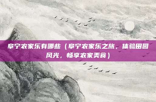 阜宁农家乐有哪些（阜宁农家乐之旅，体验田园风光，畅享农家美食）