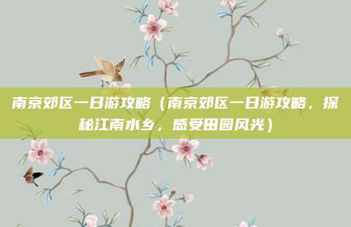 南京郊区一日游攻略(南京郊区一日游攻略,探秘江南水乡,感受田园风光)