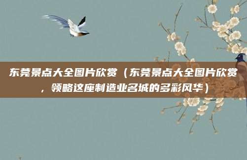 东莞景点大全图片欣赏(东莞景点大全图片欣赏,领略这座制造业名城的多彩风华)