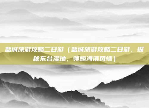 盐城旅游攻略二日游(盐城旅游攻略二日游,探秘东台湿地,领略海滨风情)