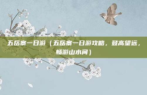 五岳寨一日游(五岳寨一日游攻略,登高望远,畅游山水间)