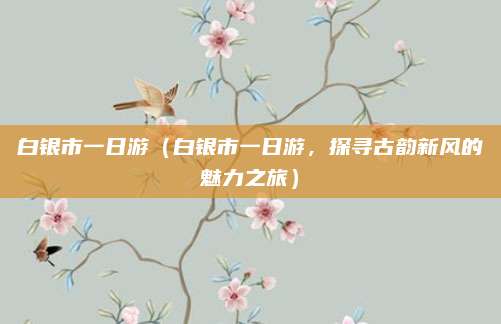白银市一日游（白银市一日游，探寻古韵新风的魅力之旅）