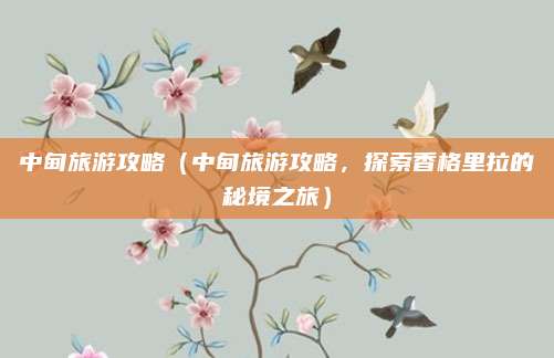 中甸旅游攻略（中甸旅游攻略，探索香格里拉的秘境之旅）