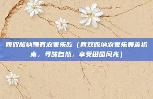 西双版纳哪有农家乐吃（西双版纳农家乐美食指南，寻味自然，享受田园风光）
