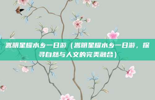 嵩明星耀水乡一日游(嵩明星耀水乡一日游,探寻自然与人文的完美融合)