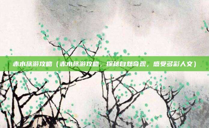 赤水旅游攻略(赤水旅游攻略,探秘自然奇观,感受多彩人文)