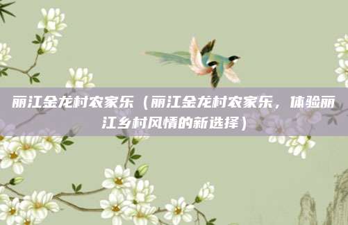 丽江金龙村农家乐(丽江金龙村农家乐,体验丽江乡村风情的新选择)
