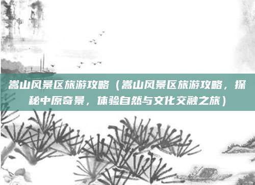 嵩山风景区旅游攻略(嵩山风景区旅游攻略,探秘中原奇景,体验自然与文化交融之旅)