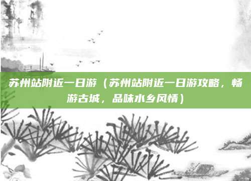 苏州站附近一日游(苏州站附近一日游攻略,畅游古城,品味水乡风情)