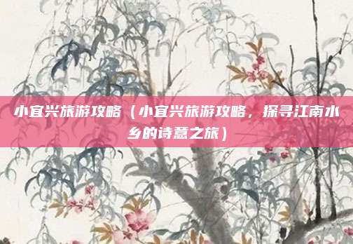 小宜兴旅游攻略(小宜兴旅游攻略,探寻江南水乡的诗意之旅)