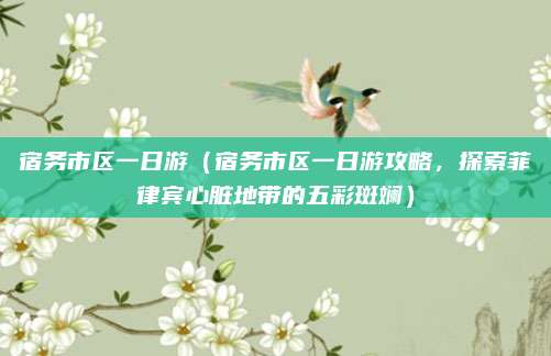 宿务市区一日游(宿务市区一日游攻略,探索菲律宾心脏地带的五彩斑斓)