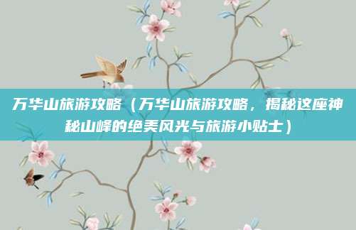 万华山旅游攻略(万华山旅游攻略,揭秘这座神秘山峰的绝美风光与旅游小贴士)